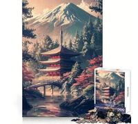 Puzzle rétro de Temple Japonais pour Adolescents, 1000 pièces, Jeu de réflexion, évasion Calme, Bords précis, Cadeau Exceptionnel (38x52cm)