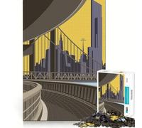 Puzzle rétro du Pont de Brooklyn 1000 pièces pour Adultes, Jouet Intelligent et Amusant, décoration Murale aux Bords Lisses (50x75cm)