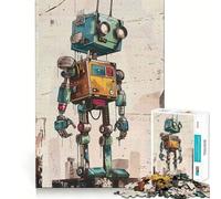 Puzzle rétro en Forme de boîte de Robot, 1000 pièces, pour Adultes, pour améliorer la mémoire et soulager l'anxiété, Cadeau Artistique à Assembler (38x26cm)