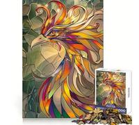 Puzzle rétro en Verre doré avec Oiseaux, 1000 pièces, pour Adolescents, réflexion logique, évasion paisible, Cadenas sans Couture, Cadeau de Vacances (50x75cm)