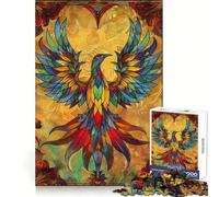 Puzzle rétro en Verre doré de 1000 pièces, Motif Oiseaux, pour Adolescents activité ludique et relaxante, Bords précis, (38x26cm)