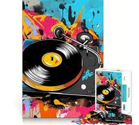 Puzzle rétro en Vinyle pour Adolescents, 1000 pièces, pour stimuler la mémoire, soulager la Tension, Bords serrés, Belle œuvre d'art (38x26cm)