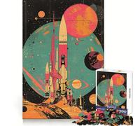 Puzzle rétro Exploration Spatiale 1000 pièces pour Adolescents Renforce la mémoire Paisible et Amusant Bords de qualité (38x26cm)