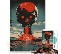 Puzzle rétro Explosion de crânes 1000 pièces pour Adultes Stimule la mémoire Jeu de Groupe Bords Nets Cadeau élégant (50x75cm)