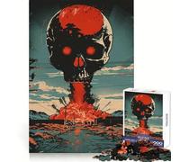 Puzzle rétro Explosion de crânes 1000 pièces pour Adultes Stimule la mémoire Paisible et Amusant Découpe de qualité supérieure Cadeau mémorable (38x26cm)