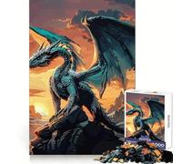 Puzzle rétro Fantastique de 1000 pièces avec des Dragons, idéal pour Les Adolescents Jeu de réflexion et de création Collective, aux découpes nettes et précises Pièce de Collection (50x75cm)