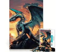 Puzzle rétro Fantastique de 1000 pièces avec des Dragons, idéal pour Les Adolescents Jeu de réflexion et de création Collective, aux découpes nettes et précises Pièce de Collection (50x75cm)