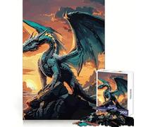 Puzzle rétro Fantastique de 1000 pièces avec des Dragons, idéal pour Les Adolescents Jeu de réflexion et de création Collective, découpe Nette et précise Pièce de Collection (38x26cm)
