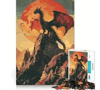 Puzzle rétro Fantastique de 1000 pièces avec Un Dragon, idéal pour Les Adolescents renforce la mémoire, Offre Un Divertissement paisible et de qualité, et constitue Un Cadeau Parfait (38x26cm)