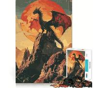 Puzzle rétro Fantastique de 1000 pièces sur Le thème du Dragon, idéal pour Les Adolescents Un Jeu de logique Stimulant pour se détendre mentalement, avec des Bords Nets et Un Cadeau élégant (50x75cm)