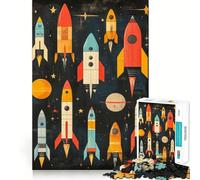Puzzle rétro fusée Spatiale, 1000 pièces, Difficile, pour Adultes, Motif Souvenir, Boost, Calme, découpe Lisse, Cadeau Classique (50x75cm)