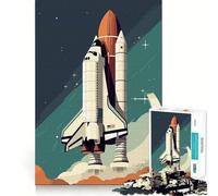 Puzzle rétro fusée Spatiale 1000 pièces pour Adolescents, développement de la mémoire, Jeu d'intérieur, découpe Fine, Cadeau du Père Noël 50x75cm