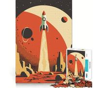 Puzzle rétro fusée Spatiale 1000 pièces pour Adolescents, Jeu de logique et de Construction, Silencieux et Amusant, découpe Nette, Joli Cadeau (50x75cm)