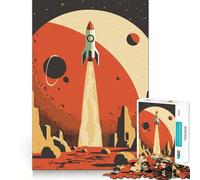 Puzzle rétro fusée Spatiale 1000 pièces pour Adolescents Jeu de logique et de réflexion Découpe précise (38x26cm)