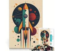 Puzzle rétro fusée Spatiale 1000 pièces pour Adolescents, Jouet de réflexion et de détente, pour Les fêtes (50x75cm)