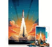 Puzzle rétro fusée Spatiale 1000 pièces pour Adolescents Souvenirs, détente et Divertissement Cadeau saisonnier aux Contours Nets 38x26cm