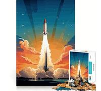 Puzzle rétro fusée Spatiale pour Adultes, 1000 pièces, améliore la mémoire, Loisirs, Bords précis, pour Les fêtes 50x75cm