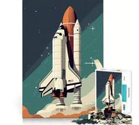Puzzle rétro fusée Spatiale pour Adultes, 1000 pièces, Jeu Intelligent, Anti-Stress, Motif à Assembler, 38x52cm