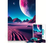 Puzzle rétro-futuriste désert de 1000 pièces pour Adolescents Jeu de réflexion et de création Collective Objet de Collection aux découpes nettes (38x52cm)