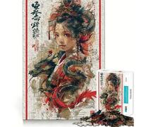 Puzzle rétro Geisha Dragon 1000 pièces pour Adolescents Renforce la mémoire, Divertissement paisible, Bords de qualité, (50x75cm)