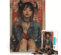 Puzzle rétro Japonais de 1000 pièces pour Adolescents Jeu de réflexion et de détente pour Les fêtes (38x26cm)