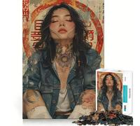 Puzzle rétro Japonais de 1000 pièces pour Adultes, Jeu de réflexion et d'éveil, activité à la Maison, découpe Lisse, Surprise de Noël (50x75cm)
