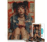 Puzzle rétro Japonais de 1000 pièces pour Adultes, Motif Affiche, découpe Lisse, idéal pour se Souvenir des Souvenirs et stimuler Le Calme Cadeau Classique et apaisant (38x26cm)