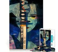 Puzzle rétro Katana Geisha 1000 pièces pour Adolescents, Puzzle logique Transparent, Jeu Peaceful Time, découpe Parfaite, liste de souhaits du Père Noël (38x26cm)