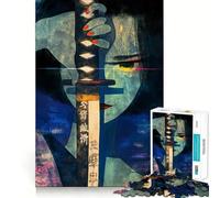 Puzzle rétro Katana Geisha 1000 pièces pour Adolescents Renforce la mémoire, apaise et détend, Bords Lisses, (38x52cm)