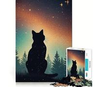 Puzzle rétro Kitty Nebula 1000 pièces pour Adolescents, Jeu de logique mentale, Silencieux et précis, idéal pour Les vœux de Noël (50x75cm)