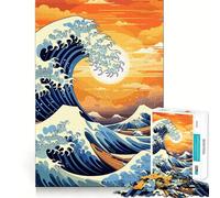 Puzzle rétro La Grande Vague 1000 pièces pour Adultes, Jeu de logique mentale, Divertissement paisible, découpe Ferme, Cadeau précieux 50x75cm