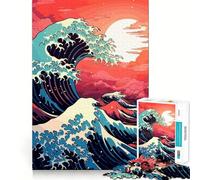 Puzzle rétro La Grande Vague de 1000 pièces pour Adultes, Jeu de réflexion, Divertissement d'intérieur, Bords précis, Objet de Collection 38x52cm