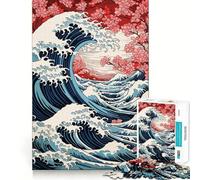 Puzzle rétro La Grande Vague pour Adolescents, 1000 pièces, Jouet Pure Logic, Silencieux, Calme, aux Contours Nets, décoration Murale 38x52cm