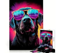Puzzle rétro Labrador 1000 pièces pour Adultes, Jeu intellectuel, Calme et détente, découpe précise, Cadeau de Noël (38x52cm)