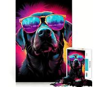 Puzzle rétro Labrador pour Adolescents 1000 pièces Recall Upgrade Calm Relax Clear Cut Art Collection Piece (38x26cm)