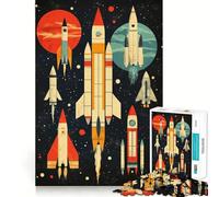 Puzzle rétro Lancement de fusée 1000 pièces pour Adultes Stimule la mémoire, Jeu de Groupe, Bords Nets, Cadeau élégant (38x52cm)