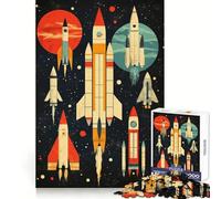 Puzzle rétro Lancement de fusée 1000 pièces pour Adultes Stimule la mémoire, Jeu de Groupe, Bords Nets, Cadeau élégant (38x52cm)