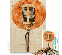 Puzzle rétro Microphone 1000 pièces pour Adultes, Jeu de réflexion, Divertissement paisible, pièce de Collection aux découpes soignées (50x75cm)