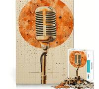 Puzzle rétro Microphone pour Adultes, 1000 pièces, Casse-tête, Loisirs Domicile, Image Assembler, Cadeau d'anniversaire (38x52cm)
