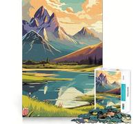 Puzzle rétro Montagne Vintage 1000 pièces pour Adultes Stimulation de la mémoire, réduction de l'anxiété, Cadeau Artistique à Assembler (50x75cm)