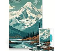 Puzzle rétro Montagne Vintage de 1000 pièces pour Adolescents Développe la mémoire Confortable et Relaxant Découpe Ferme Cadeau Festif (38x26cm)
