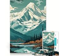 Puzzle rétro Montagne Vintage de 1000 pièces pour Adolescents Développe la mémoire Confortable et Relaxant Découpe Ferme Cadeau Festif (50x75cm)