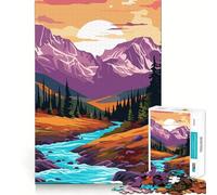Puzzle rétro Montagne Vintage Difficile pour Adultes, 1000 pièces, Jeu de logique et d'adresse, à Partager en Famille, découpe précise, Objet de Collection (50x75cm)