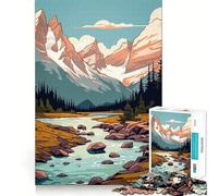 Puzzle rétro Montagne Vintage Difficile pour Adultes, 1000 pièces, Jeu intellectuel, Moment de détente, découpe de qualité, Cadeau Exquis (50x75cm)