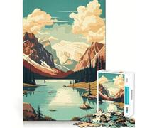 Puzzle rétro Montagne Vintage Difficile pour Adultes 1000 pièces, Souvenir Stimulant, Calme, découpe Lisse, Cadeau Classique (38x26cm)