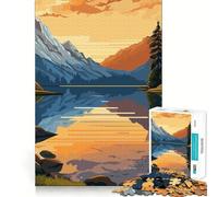 Puzzle rétro Montagne Vintage pour Adolescents 1000 pièces Stimule la mémoire Moments de sérénité Coupe Premium Cadeau d'anniversaire (50x75cm)