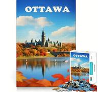 Puzzle rétro Paysage Urbain d'Ottawa, 1000 pièces, pour Adultes, Jouet cognitif, Moment de Partage et de complicité, Motif à Assembler, Cadeau de Noël (38x52cm)