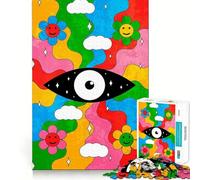 Puzzle rétro psychédélique de 1000 pièces pour Adolescents, Jeu de logique et de Train, Silencieux et Amusant, découpe Lisse, Joli Cadeau (38x26cm)
