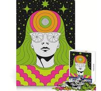 Puzzle rétro psychédélique de 1000 pièces pour Adolescents Jeu de réflexion et de création Collective Pièce de Collection aux découpes nettes (50x75cm)