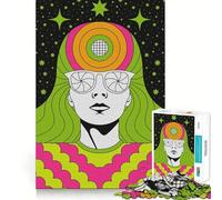 Puzzle rétro psychédélique de 1000 pièces pour Adolescents Jeu de réflexion et de création Collective Pièce de Collection aux découpes nettes (50x75cm)